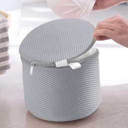 Waszak met Rits - Mesh Zak Lingerie Zak - Machinaal Wassen - Beschermt Delicaat Textiel - 17x15cm - Grijs — thumbnail 3