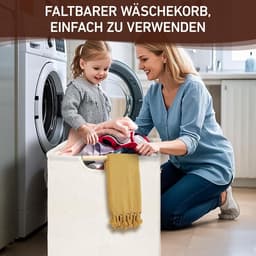 Vouwbare Wasmand 62 L, 58 x 15 x 11 cm, Ideaal voor Was Sorteren, Opbergen en Reizen, Geschikt voor Slaapkamer, Badkamer en Kinderkamer — thumbnail 3