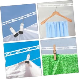 Kledinglijn Set - Waslijn Buiten - Drogen Buiten - Windproof Antislip - 2 Stuks - Wit — thumbnail 4
