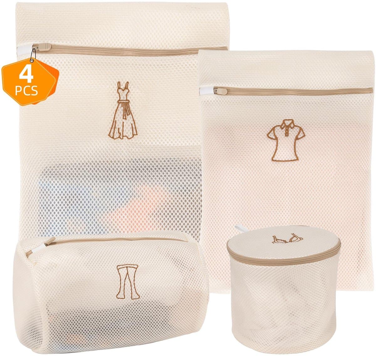 Solidchoice - Set van 4 Waszakken voor Voorkeurige Kleding — afbeelding 1