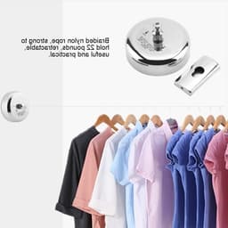Uittrekbaar droogrek van roestvrij staal, uitbreidbaar tot 2.8 m/10 kg, ideaal voor binnen en buiten, zonder boren en ruimtebesparend — thumbnail 5
