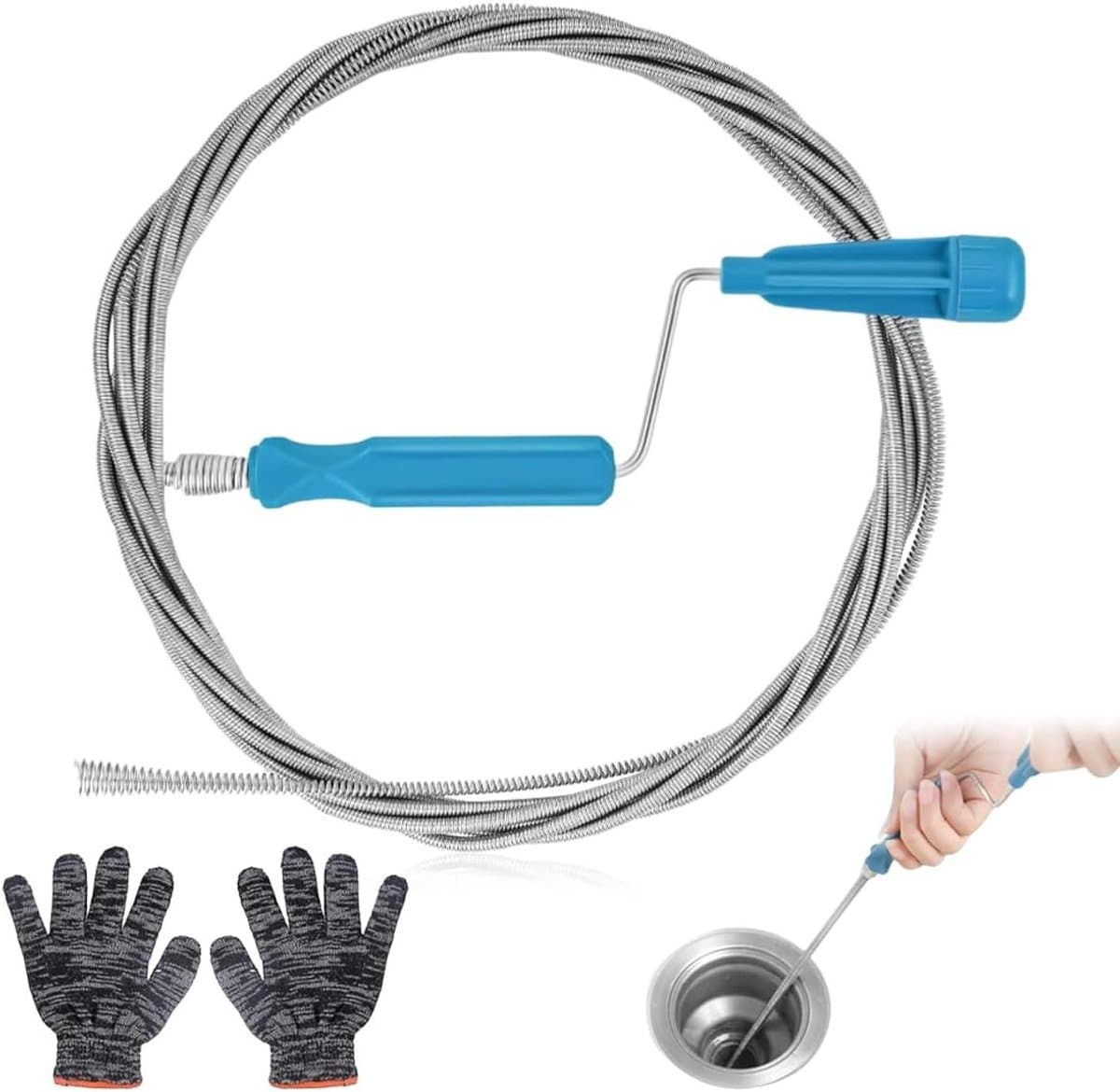 Efficiënte Spiralen voor Afvoerreiniging 6mm x 3m, Universele Ontstopper voor Toiletten en Badkuipen, Ideaal voor Verstopte Afvoeren en Pijpen — afbeelding 1