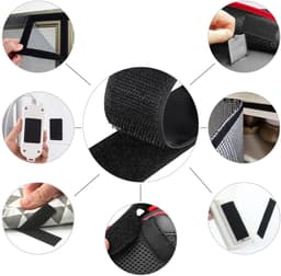 Dailygoods- Haak- en Lusband 10 m - Sterke Dubbelzijdige Kleefband - Zelfklevend - Robuuste Strips - Herbruikbaar Binnen/Buiten - Aanpasbaar op Maat - Klittenband — thumbnail 4