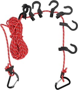Drooglijn Outdoor - Waslijn Haken - Kamperen Reizen - Verstelbare Lengte - 5 Meter - Rood Reflecterend — thumbnail 5