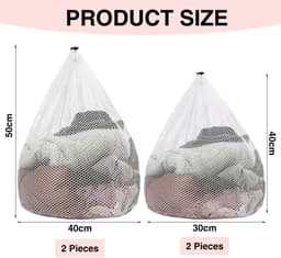 Wasmachinezakken 4 Stuks - Dikke Mesh - Trekkoord - Beschermt Kleding Bij Het Wassen - ShopVlot — thumbnail 1