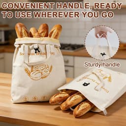 Herbruikbare waszak 43 × 33 cm - bijenwaszak - met handgrepen - houdt brood vers - ShopVlot — thumbnail 2