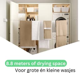 Waslijn uittrekbaar 8,4 m - waslijndraad met stalen kern - duurzaam en sterk - eenvoudig te installeren - ShopVlot — thumbnail 2