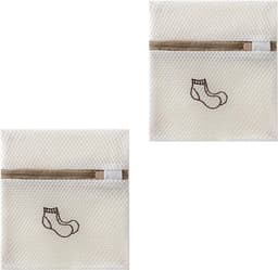 Waszakken voor delicate kleding en beha's - Set van 2 - Voor wasmachine - Netzak met sluiting - Sokken, schoenen, beddengoed - 18 x 20 cm — thumbnail 1