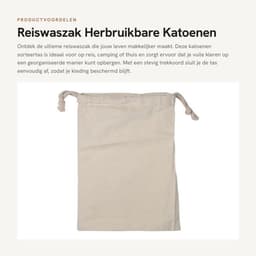 Reiswaszak Katoen - Opbergtas voor Vuile Kleren - Multifunctioneel - Lichtgewicht - Duurzaam - Zacht en Huidvriendelijk (30 * 40cm) - Waszak — thumbnail 5