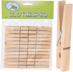 Houten Wasknijpers 24 stuks - wasknijper - hout -houten wasknijpers — thumbnail 1