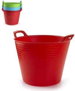 Plasticforte Flexibele emmer/kuip - groen - 42 liter - ECO kunststof - rond - 38 x 45 cm — thumbnail 2