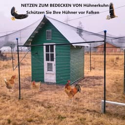 Vogelbeschermingsnet - Tuinnet fruitboomnet - Vogelafweernet zwembadnet - Met kabelbinders grondankers - Scheurvast rekbaar robuust - 8x8 m — thumbnail 4