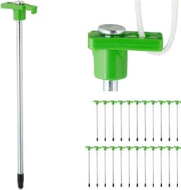 Grondankers met oogje 25 cm - Set van 24 - Kunststof en staal - Voor het kamperen - Lichtgroen — thumbnail 1