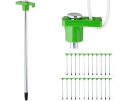 Grondankers met oogje 25 cm - Set van 24 - Kunststof en staal - Voor het kamperen - Lichtgroen