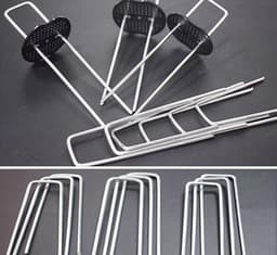 Grondankers voor tuinieren - Onkruidvlies - Tent - Verzinkt - 25 mm diameter - 15 cm lang - 4 cm breed - 50 stuks met bufferschijven — thumbnail 3
