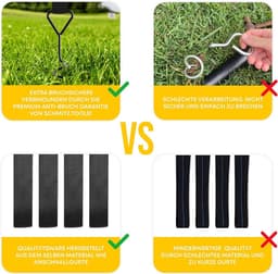 Grondanker trampoline set - extra veilige premium uitvoering - trampoline anker - trampoline bevestiging bodem - grondhaak - verstelbare XXL-riem - 250m — thumbnail 4