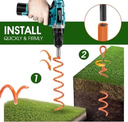 Grondankers met adapter - Set van 4 stuks voor trampoline, tenten, luifels, dekzeilen, schommels — thumbnail 4