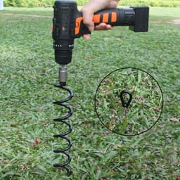18 Inch Spiral Earth Ground Heavy Duty Schuur Anker Kit - Ideaal voor Hond Tie Out Stake - Beveiliging Dieren Tenten Luifels Schuren Auto Poorten Swing Sets - 4Pack — thumbnail 4