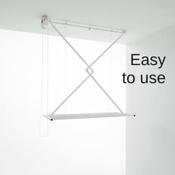 Ruimtebesparend Inklapbaar Droogrek voor Plafondbevestiging - Wit - 150 cm — thumbnail 2