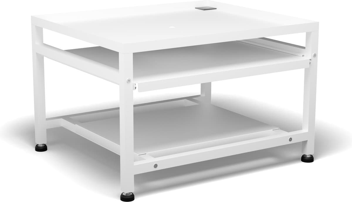 Bodo® - Wasmachine Verhoger - Wasmachine Verhoger Met Uitschuifbare plank - Wasmachine opbouwmeubel - Wasmachine Sokkel - Universeel - Wit — afbeelding 1