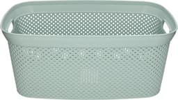 2x Groene wasmanden 35 liter 54 x 34 x 23 cm - Kunststof/plastic draagmand - De was doen huishoudartikelen - Wasmanden/wasgoedmanden — thumbnail 2