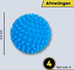 DW4Trading 4x Herbruikbare Drogerballen - Wasbollen - Siliconen - Sneller Droog - Anti-kreuk - Energiebesparing — thumbnail 2