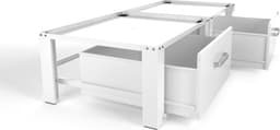 Wasophoogte® Wasmachine verhoger met lade - Wasmachine kast - Wasmachine opbouwmeubel - Wasmachine sokkel - 31cm hoog - Wit - Universeel- Dubbel — thumbnail 4