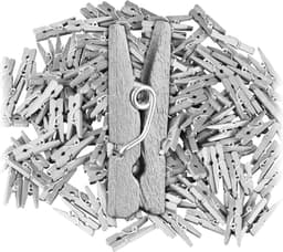 mini houten wasknijpers - set van 400 - zilver — thumbnail 1