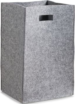 Zeller Wasmand - open - van stof - Grijs - 35 x 55 cm - met handvatten — thumbnail 1