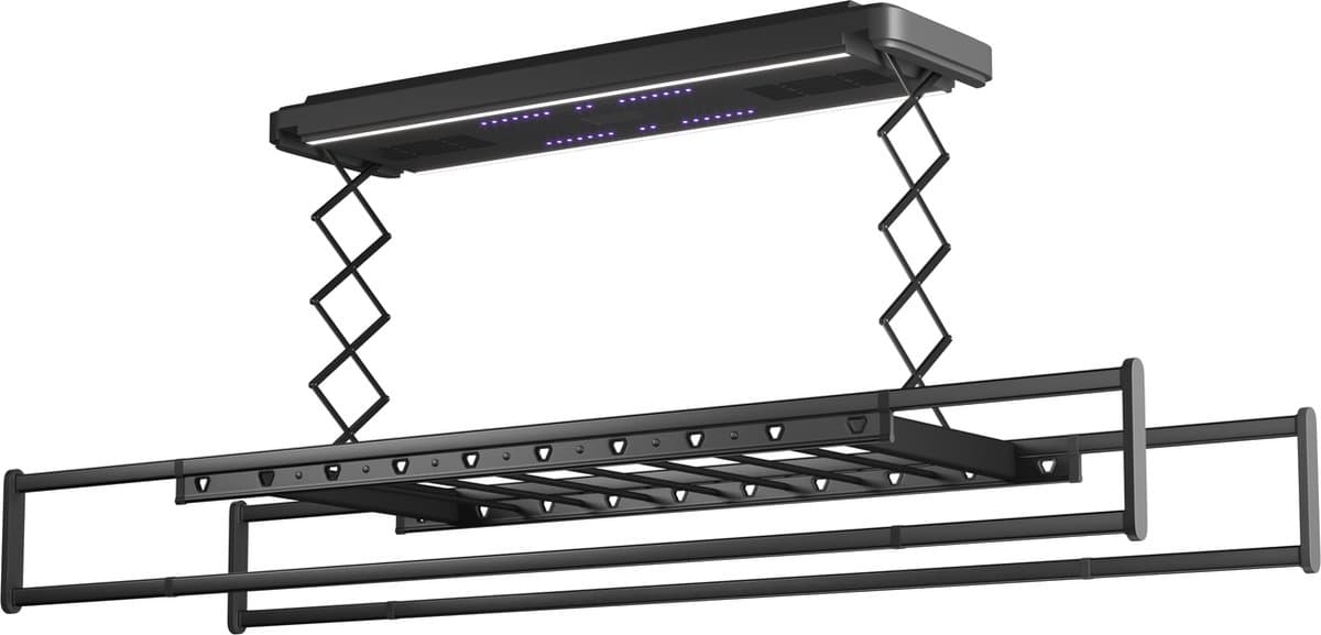 Wasophoogte® Elektrisch Droogrek - Plafonddroogrek Classic - Droogrek - Droogrek Elektrisch - Plafond Droogrek - 35 kg draagvermogen — afbeelding 1