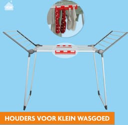 LaundrySpecialist Droogrek Louise Inklapbaar - Droogrekken Wasrek - 20 M Drooglengte — thumbnail 5