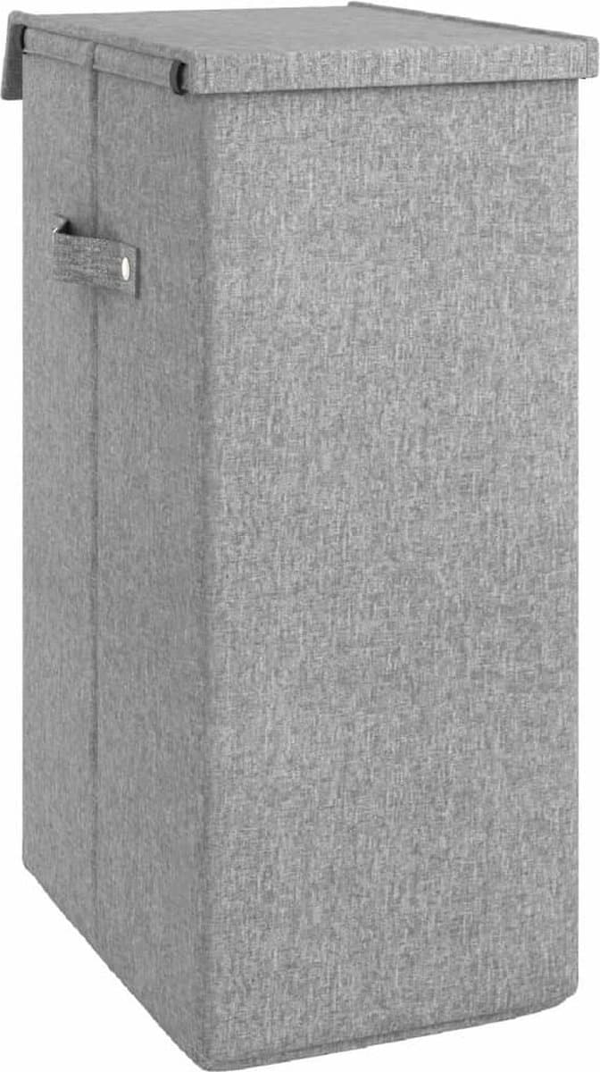 vidaXL - Wasmand - inklapbaar - 64,5x34,5x59 - cm - kunstlinnen - grijs — afbeelding 1