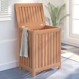 vidaXL - Wasmand - 50x35x60 - cm - massief - teakhout — thumbnail 2