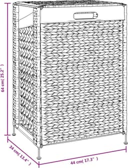vidaXL - Wasmand - 44x34x64 - cm - waterhyacint — thumbnail 2