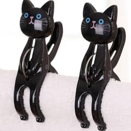 Kattenwasknijpers - Strandhanddoekhouders - Kleding Droge Houden - Antislip Grip - 7.3x4x2.2cm - Zwart — thumbnail 2