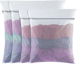 4-delige Waszakken Set - 2 Groot + 2 Medium - Fijnmazig Polyester Met Ritssluiting - Herbruikbaar voor Delicaat Wassen & Wasmachine — thumbnail 1