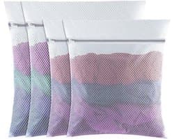 4-delige Waszakken Set - 2 Groot + 2 Medium - Fijnmazig Polyester Met Ritssluiting - Herbruikbaar voor Delicaat Wassen & Wasmachine