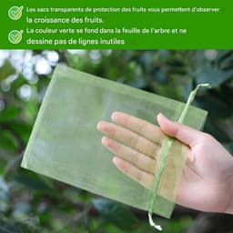 Fruitzakken - Beschermzakken - Gewassen Beschermen - Herbruikbaar Trekkoord - 100 stuks 15x20cm - Groen — thumbnail 5