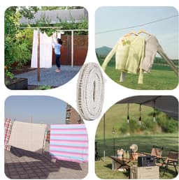 Reis Waslijn - Kleding Organizer - Outdoor Kamperen - Compact Lichtgewicht - 500 cm - Grijs — thumbnail 5