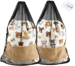 XXL Wasnet 2-pack, 70 x 90 cm, Fijnmazige Waszak met Koord voor Kleding, Dekbedhoezen en Reisgebruik, Inclusief Haakjes — thumbnail 1