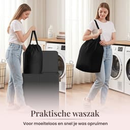 Nolad - Wasmand - Wasmand met deksel - Uitneembare waszak - Opvouwbaar - 100L - Zwart — thumbnail 3
