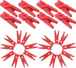 Mini Wasknijpers - Kleine Kledingclips - Foto Decoratie - Sterke Constructie - 2.5 cm - Rood — thumbnail 1