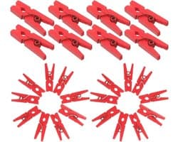 Mini Wasknijpers - Kleine Kledingclips - Foto Decoratie - Sterke Constructie - 2.5 cm - Rood