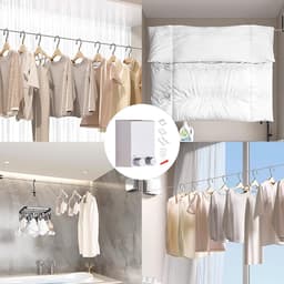 Droogtouw Kleding - Waslijn Intrekbaar - Ruimte Besparen - Verstelbare Lengte - 550 g - Zilver — thumbnail 5