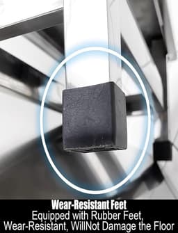 Apparaten Verhoger - Standaard Plank - Apparaten Stabiliseren - Roestvrij Staal - 15 cm Hoog - Zilver — thumbnail 4