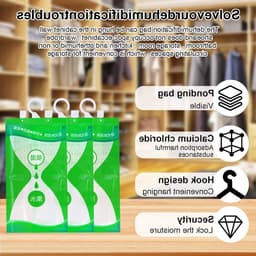Hanging Dehumidifier Set van 10 Stuks - Vochtabsorberende Zak voor Kledingkast, Vochtbestrijding en Desiccant Oplossing — thumbnail 2