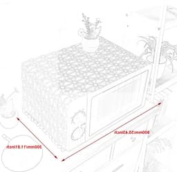 Stofdichte Magnetronhoes voor Bescherming, Antivettige Deksel en Keukenaccessoire met Grijze Paardebloemprint, Ideaal voor Thuisgebruik en Keuken Decoratie — thumbnail 4