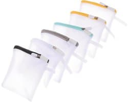 Mini Waszakjes - Mesh Zakken Delicate Waszakken - Kleding Beschermen - Met Ritssluiting - 14.5 x 13 cm - Diverse Kleuren