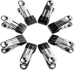 Wasknijpers Set - Kledingklemmen Opbergklemmen - Kleding Drogen - Roestvrij Staal - 8 Stuks - Zwart — thumbnail 1