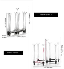 carmdering - Uitneembaar Drogerek - Glasdroger - Verticale Organiser - Instelbaar Ontwerp - Anti-Slip Siliconenpunten - BPA-vrij Polypropyleen - Geurloos En Duurzaam - Flexibel Voor Kleine Ruimtes - 1 Stuk — thumbnail 2